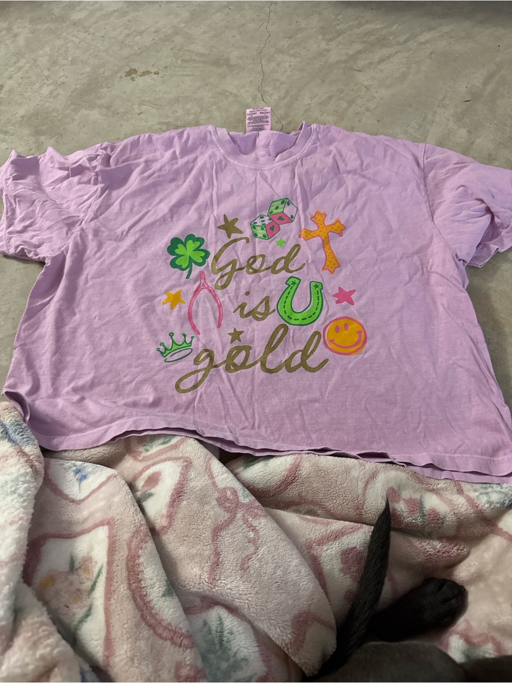 Comfort Colors Lilac Graphic Tee with Gold Script